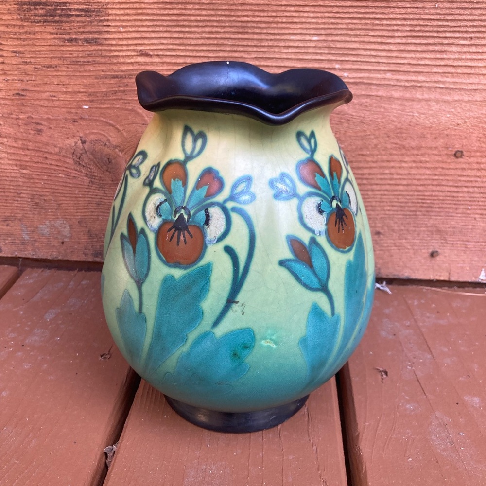 Antique Handpainted Dutch Round Vase